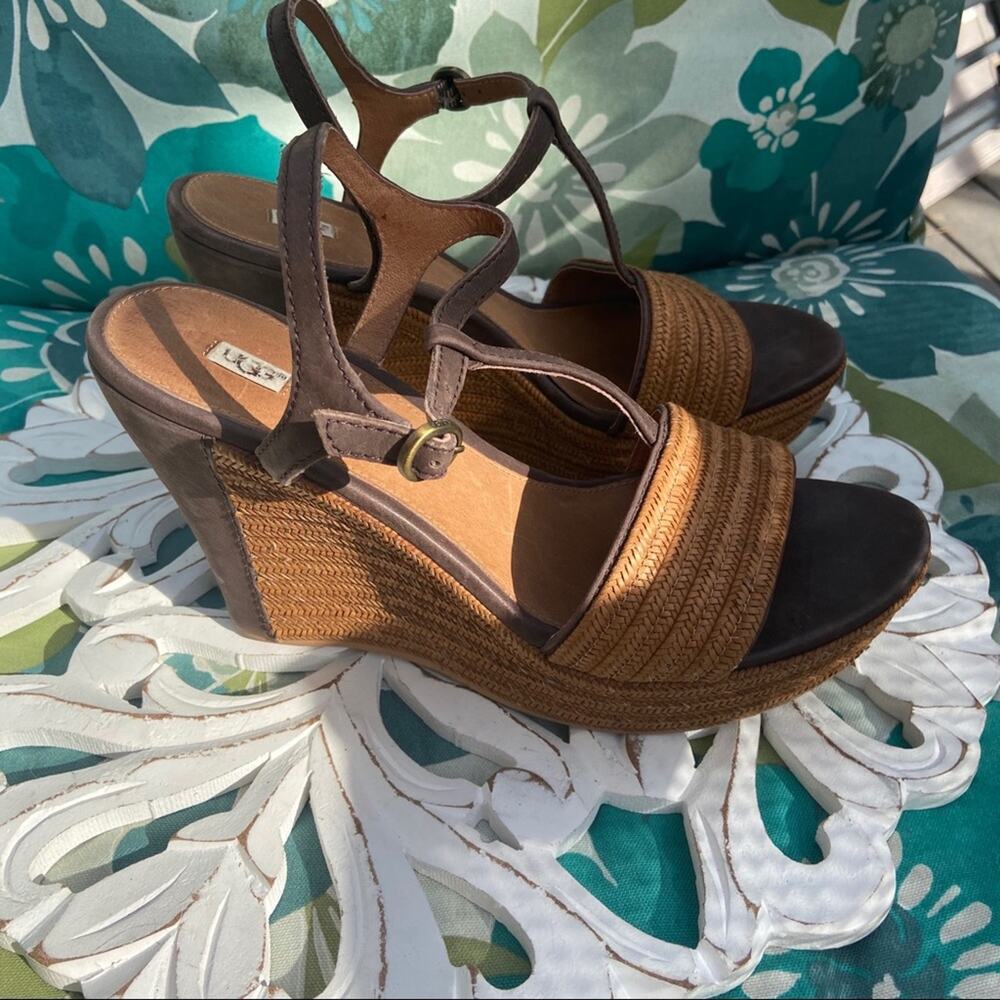 Ugg Wedge Sandals Shoes Women’s 9.5 - Picture 2 of 8